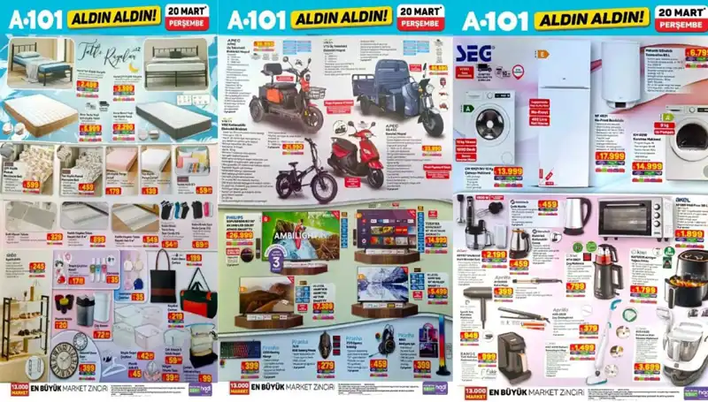 A101 Aktüel Kataloğu 20 Mart: Evinizin İhtiyaçlarını Karşılayacak Fırsatlar