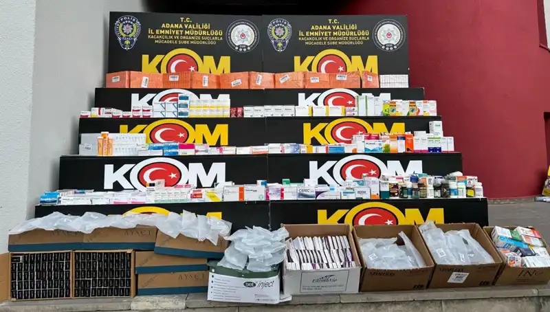 Adana’da Yasa Dışı İlaç Operasyonu: 500 Bin TL Değerinde Takviye Ele Geçirildi